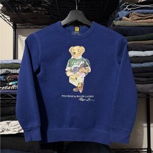 Ralph Lauren Kids Blue Sweater with Bear Design